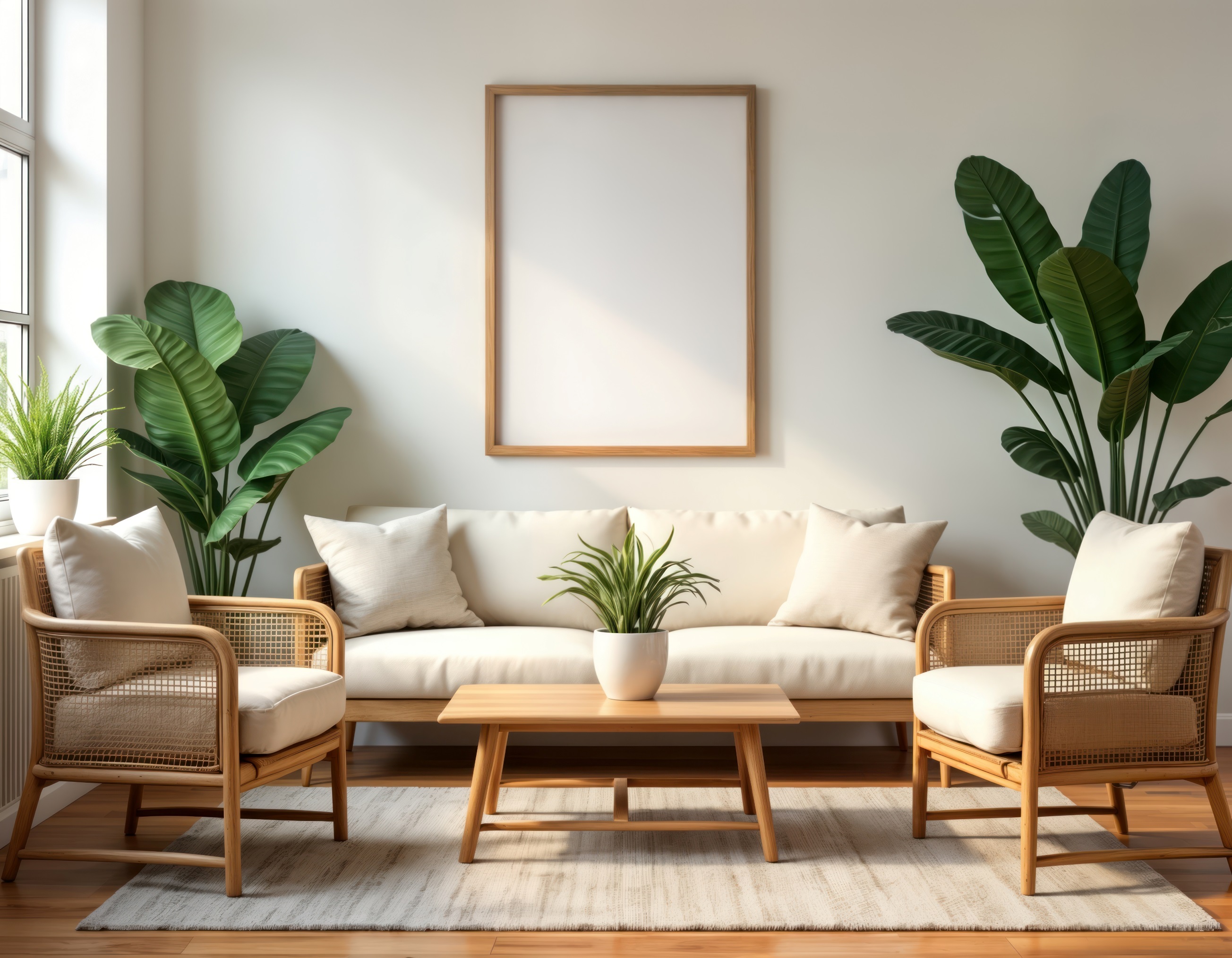 Cozy farmhouse living room interior design.